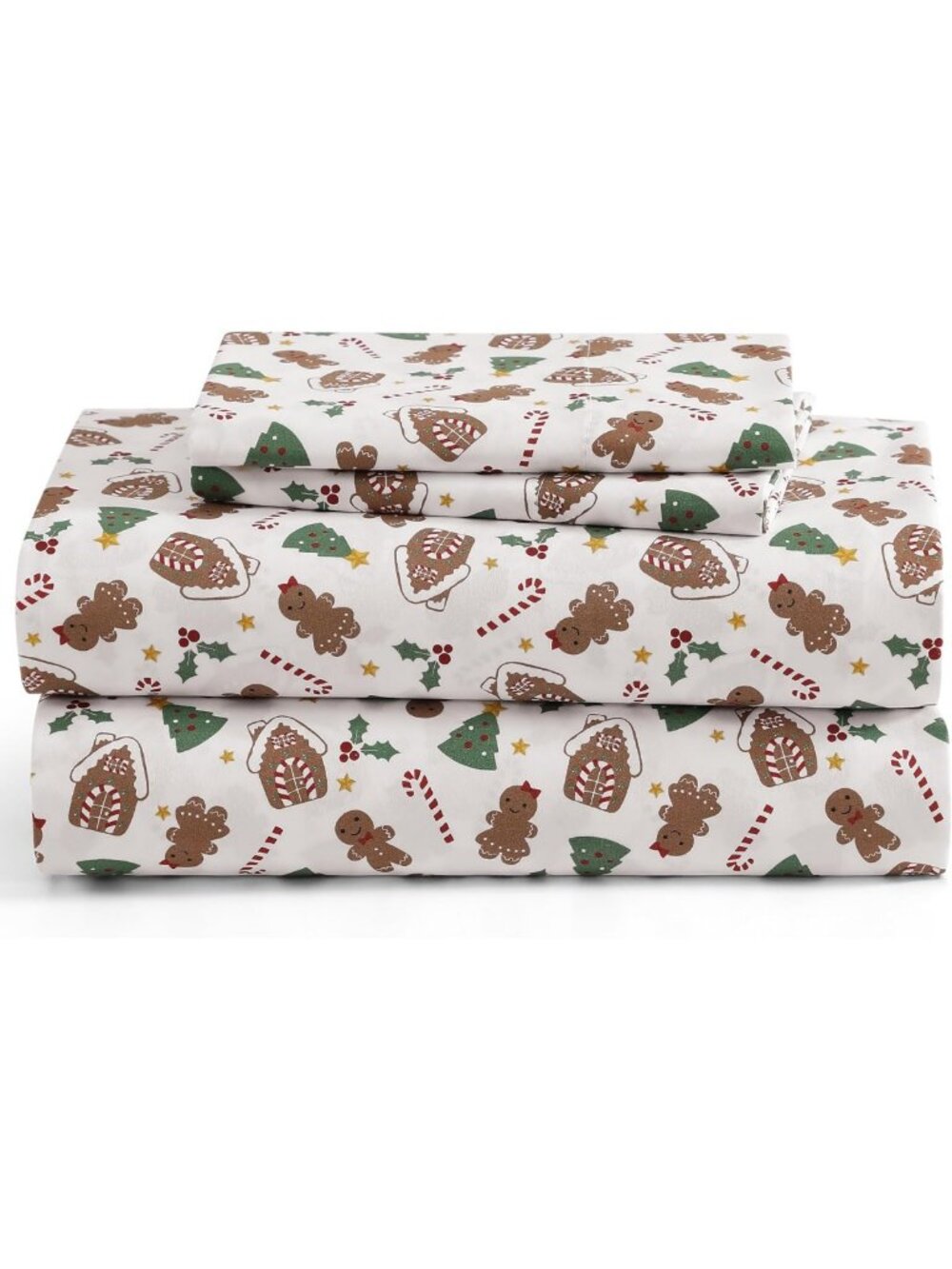 Cozy Gingerbread King Sheet Set - 4-Piece Microfiber, Deep Pocket Bedding